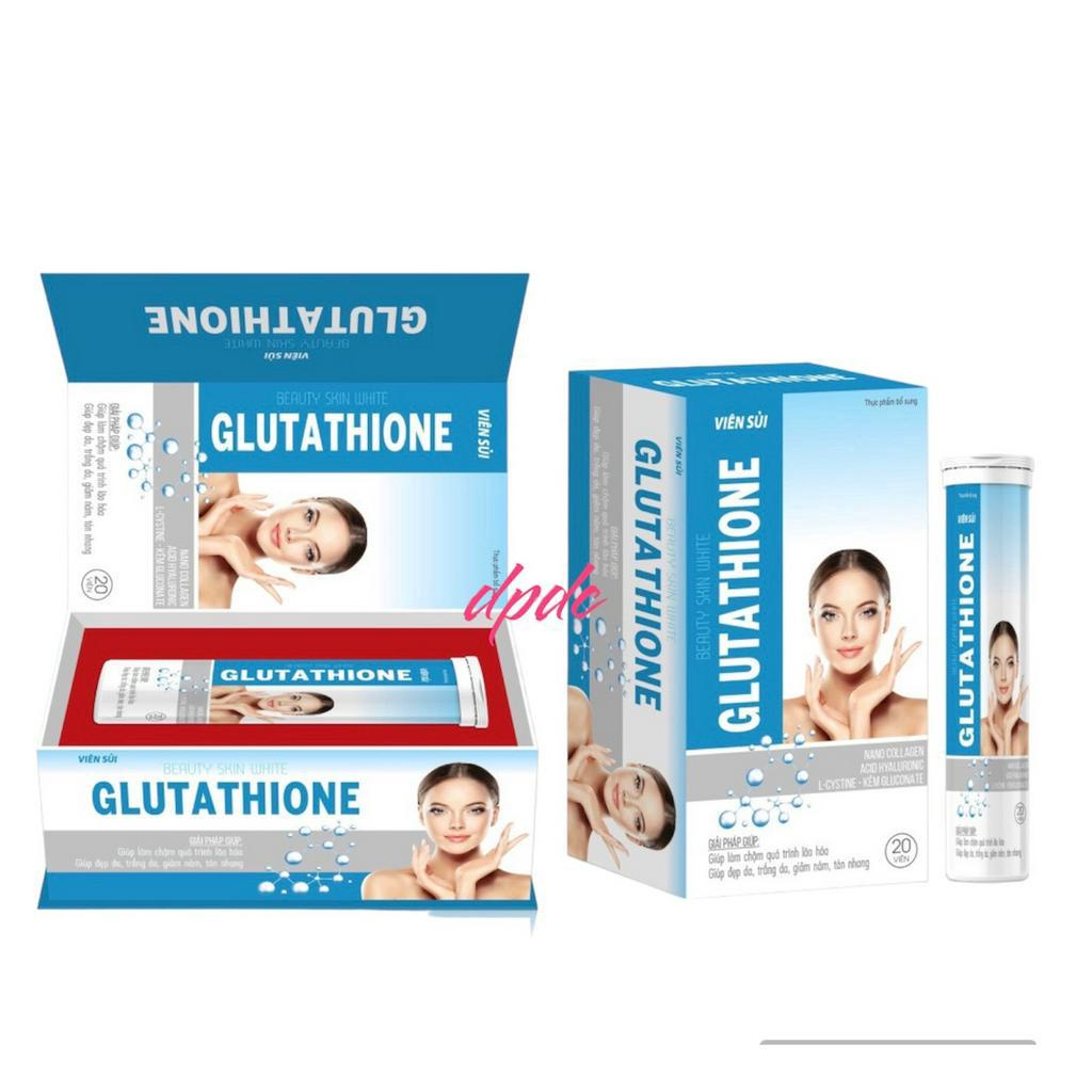 Viên sủi trắng da Beauty Skin White Glutathione giúp làm chậm quá trình lão hóa, làm đẹp da,trắng da ,giảm nám, tàn nhan