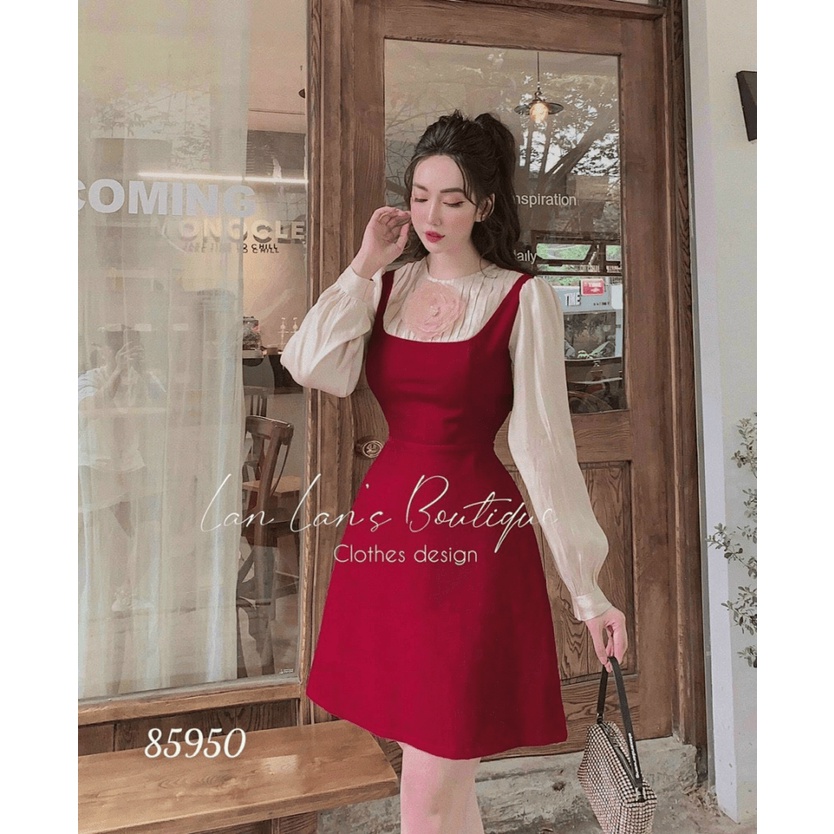 ĐẦM XÒE NỮ TAY BỒNG CỔ XẾP LY ĐÍNH HOA SIÊU SANG SIÊU ĐẸP XINH