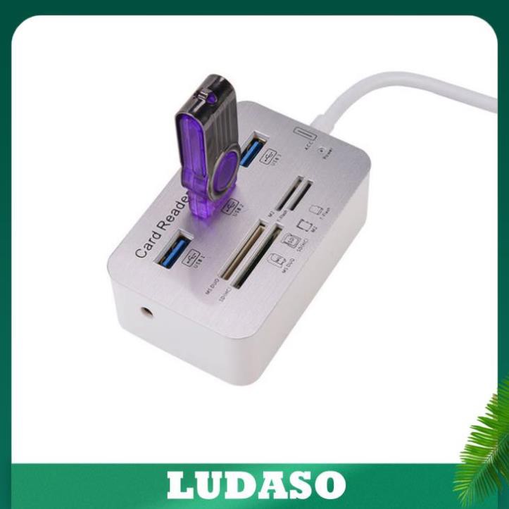 Bộ chia USB HUB kiêm đầu đọc thẻ nhớ 2 in 1 cổng 3.0 giá rẻ mẫu 2 LUDASO