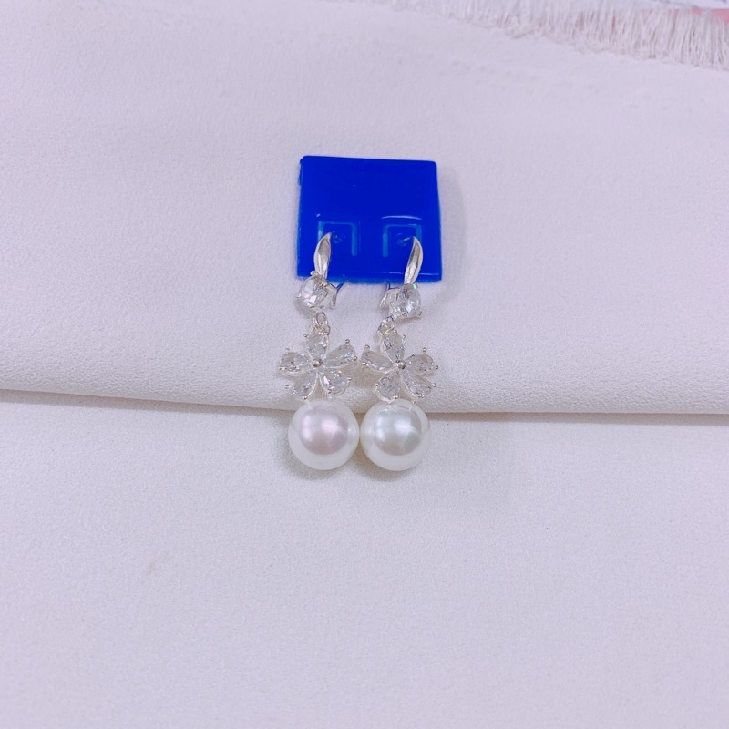 Bông tai hoa đính hạt xinh xắn LINH MIU SILVER