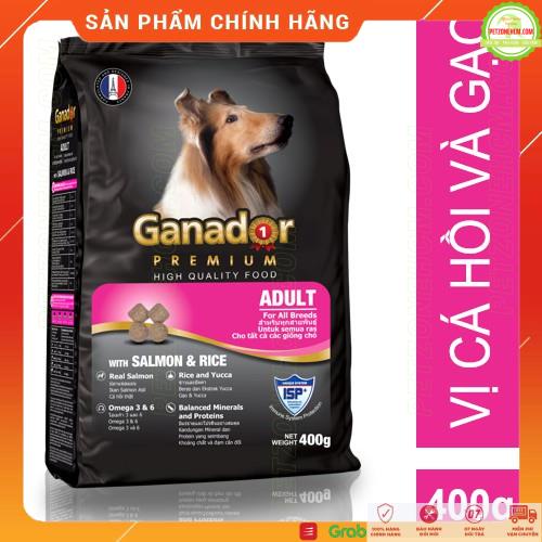 Thức ăn cho chó trưởng thành Ganador [FREESHIP] Ganador vị cá hồi và gạo Adult with Salmon and Rice - gói 400g