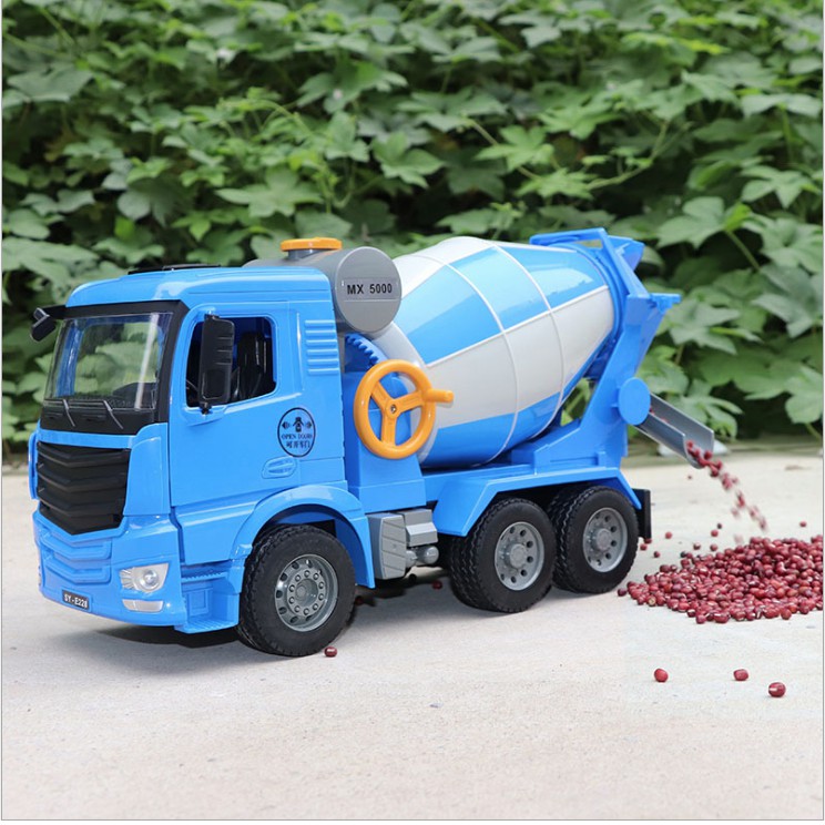 Xe chở bê tông mixer cement mô hình cỡ lớn đồ chơi trẻ em các loại - xe mô hình chạy đẩy trớn có âm thanh và đèn