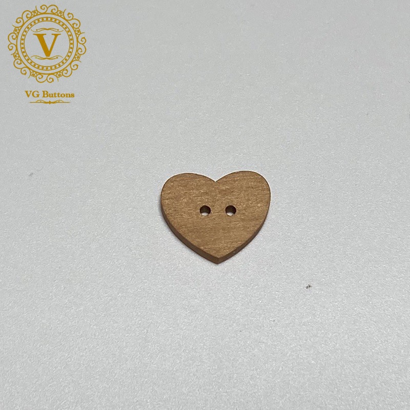 Cúc gỗ, nút gỗ handmade, hình ngôi sao, hình trái tim loại 2 lỗ