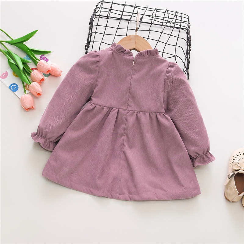 Đầm Công Chúa Tay Dài Đính Nơ Dễ Thương Thời Trang Xuân Thu Cho Bé Gái 9 Tháng-3 Tuổi