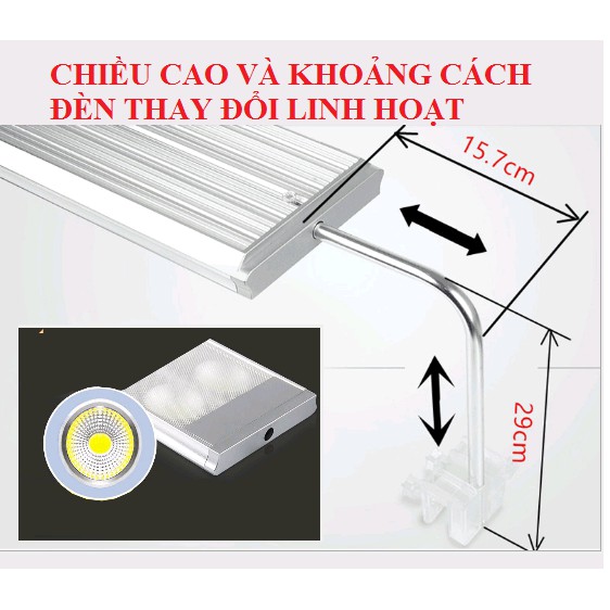 ĐÈN LED XIMA KẸP THÀNH BỂ 9W - ĐÈN BÁN CẠN -Led xima bể thủy sinh-phụ kiện cá cảnh-shopleo