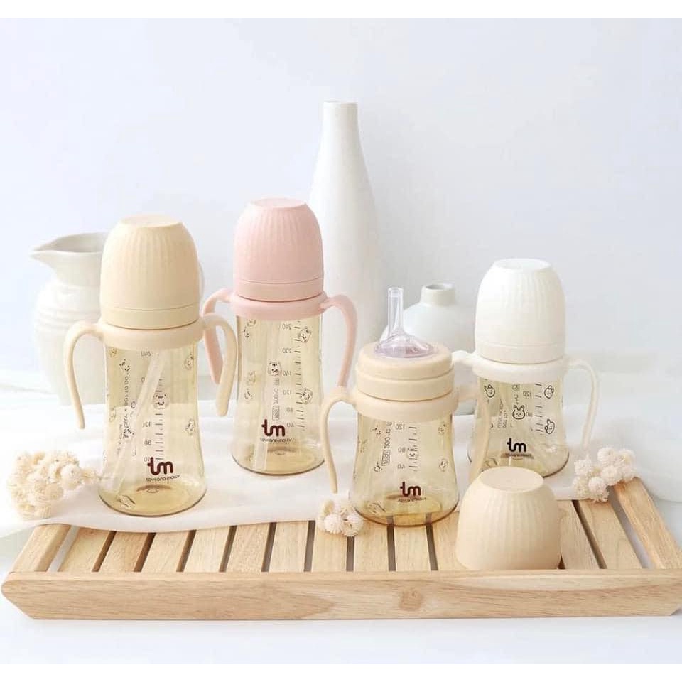 Bình sữa Tovi and Molly x dottodot 180ml/280m hoạ tiết thỏ/Sóc _Hàn Quốc