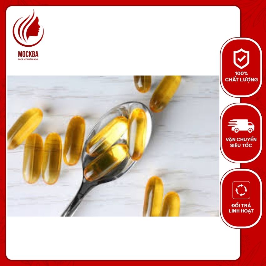 Viên dầu cá tuyết Kusalochka vị trái cây cho trẻ em, của Nga, hộp 90 viên