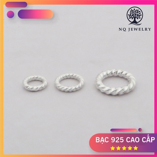 Charm bạc khoen tròn dạng xoắn