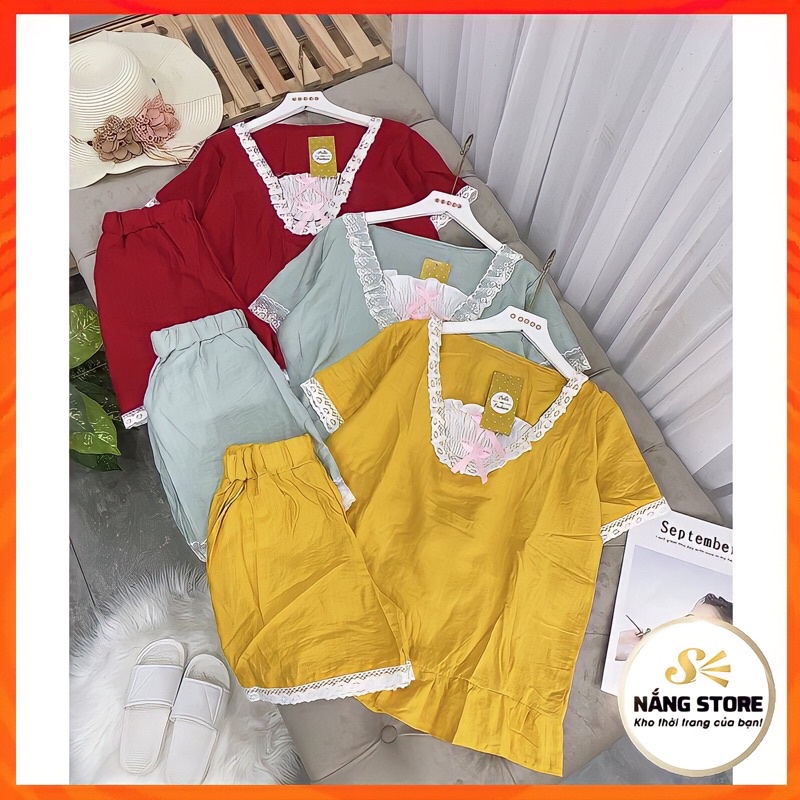 (Bộ quần áo) Set mặc ngủ chất đũi mát form rộng mặc thoải mái Hàng QCCC | BigBuy360 - bigbuy360.vn