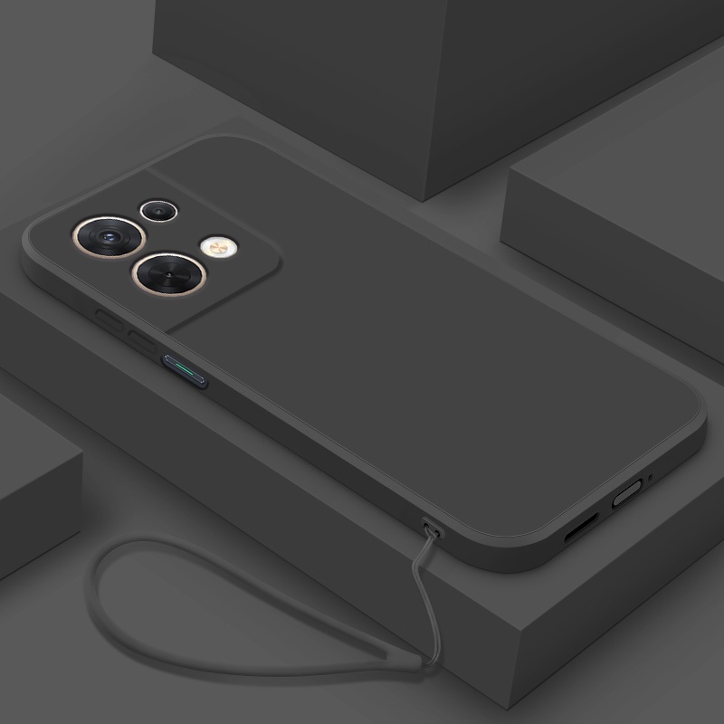 Ốp Điện Thoại TPU Silicon Cao Su Mặt Nhám Kèm Dây Đeo Cao Cấp Cho OPPO Reno 8 Pro Reno8 Pro 5G