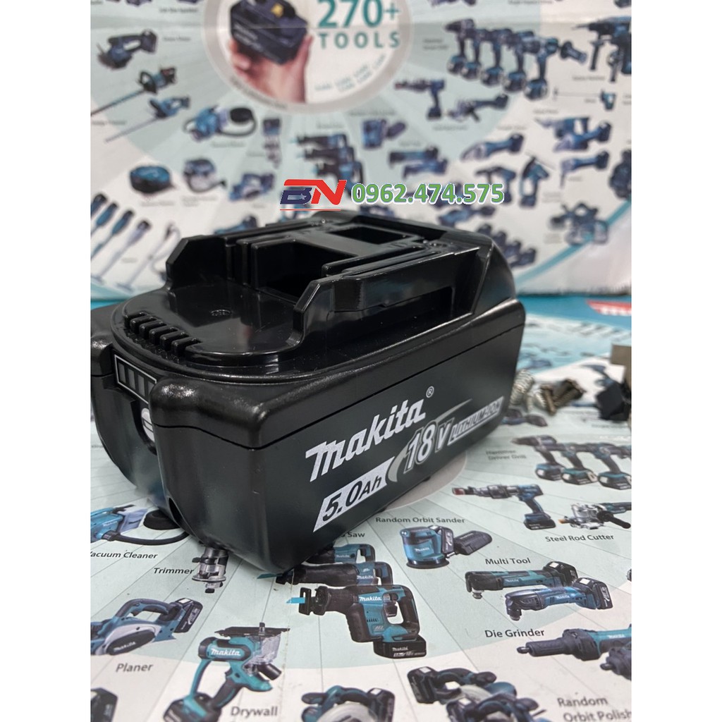 Vỏ mạch Makita 18V có cân bằng, Led báo pin (ngang) và nhận sạc zin, có tem đáy. BN.
