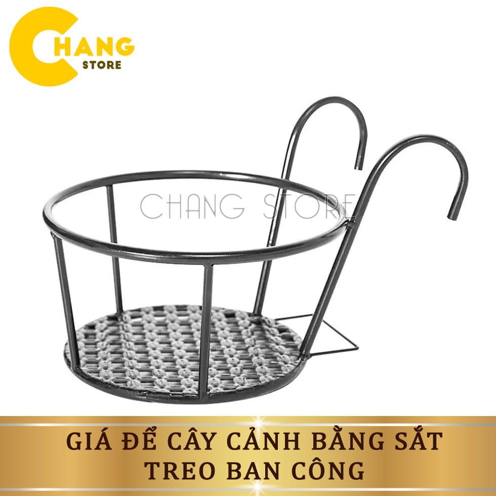 Giá Để Cây Cảnh Bằng Sắt, Giỏ Hoa Treo Ban Công Cửa Sổ Đường Kính 22cm