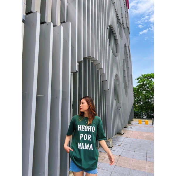 Áo Thun Xanh Lá Hecho For Mama Nữ Meeny - Phông Tay Lỡ Form Rộng 100% Cotton Khô 3158 Hottrend Phong Cách Streetwear