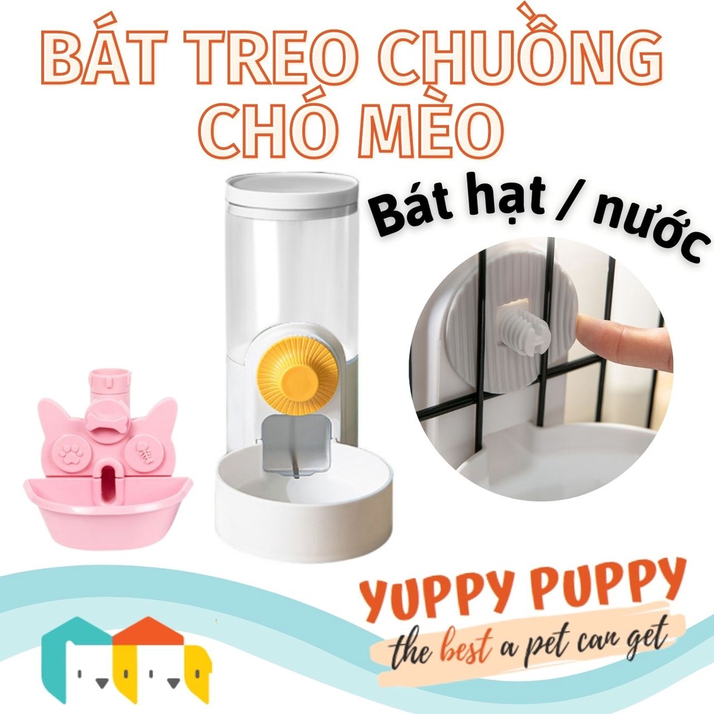 Hipidog Khay bát nước , bát ăn hạt treo thành chuồng để trong khu vực lồng cao cấp cho chó mèo / Thú cưng
