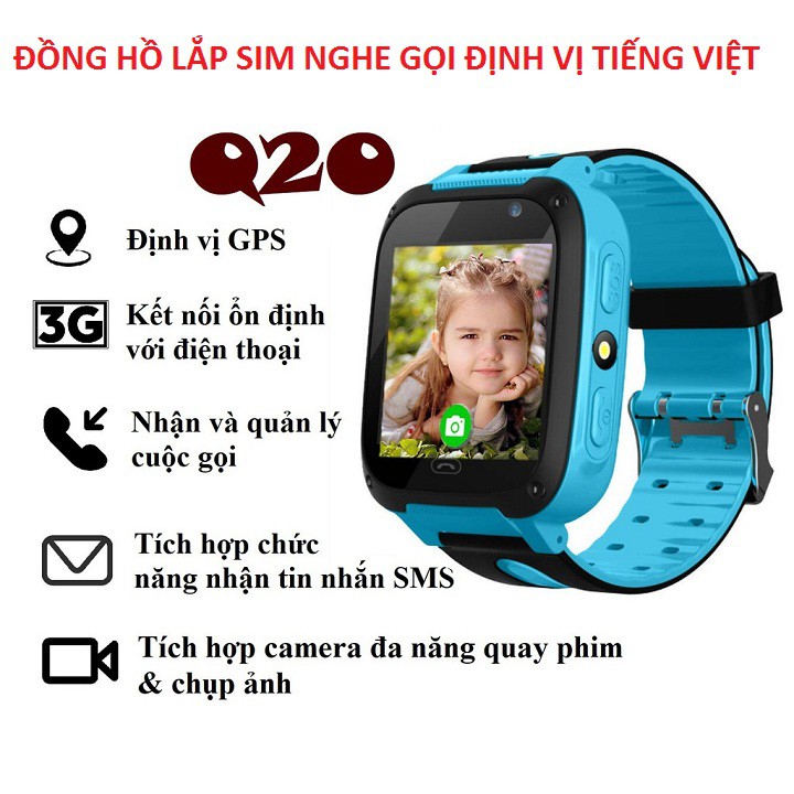 Đồng Hồ Định Vị Trẻ Em, Đồng Hồ Thông Minh Q12 Có Tiếng Việt Chụp Ảnh Camera HD Có Model 2023