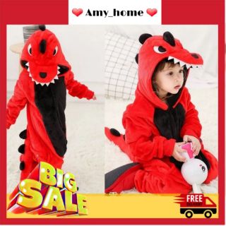 Bộ đồ thú Khủng long/cá sấu đỏ cho bé
