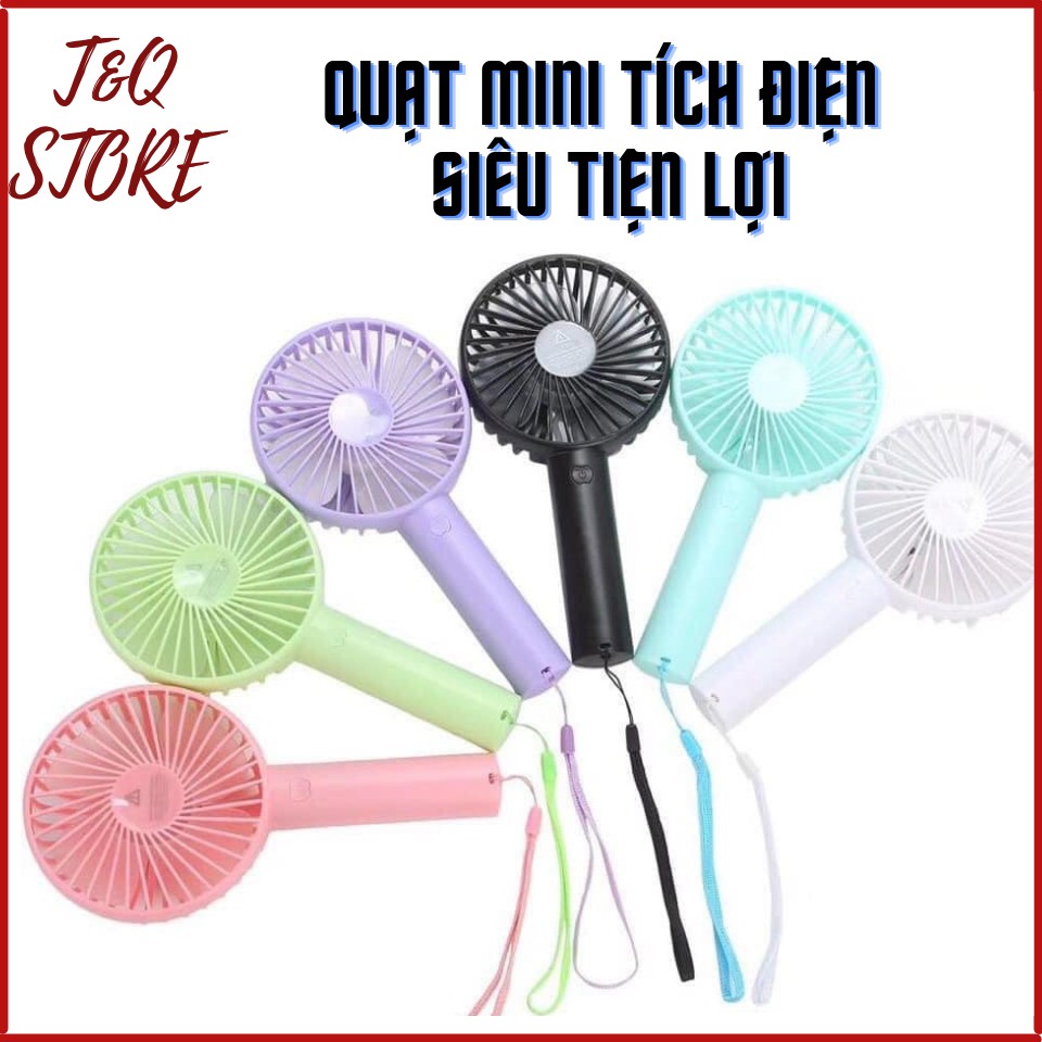 ☀[NEW] QUẠT mini TÍCH ĐIỆN CẦM TAY có đế để bàn 3 tốc độ gió N9