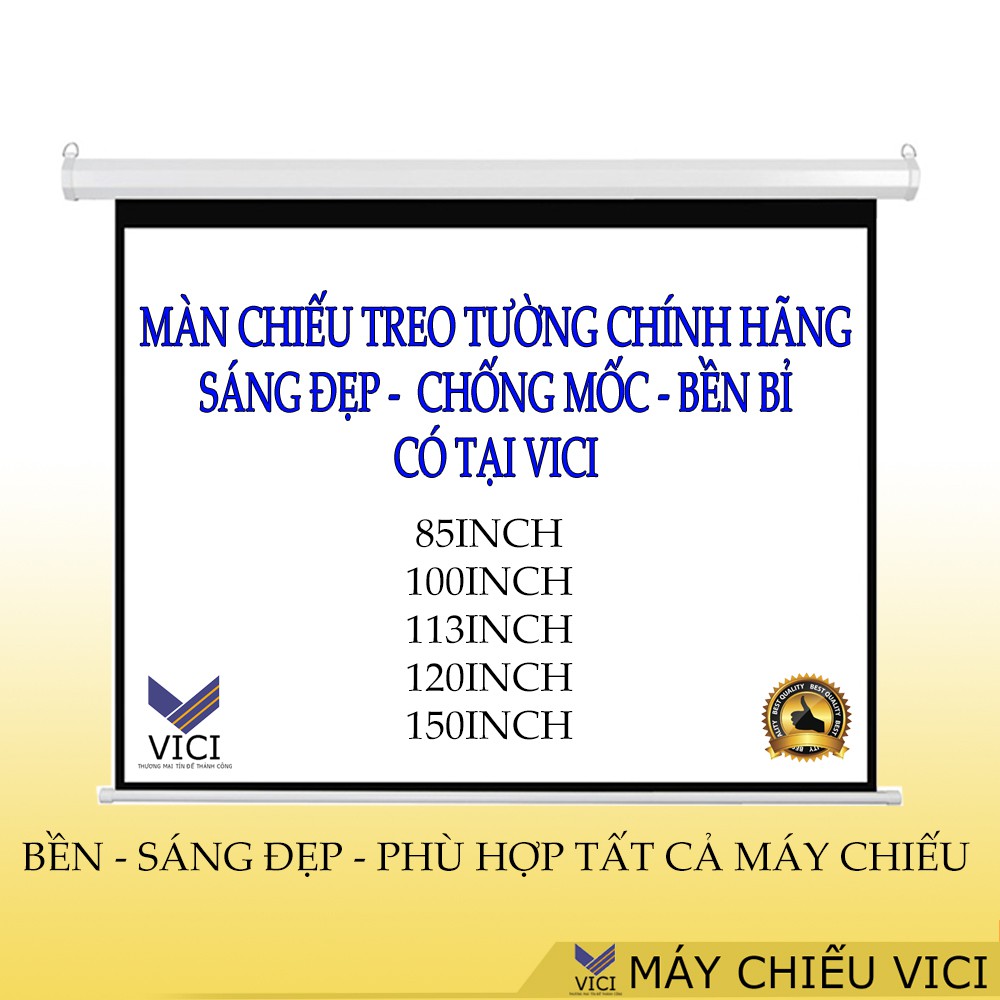 Màn Chiếu Treo Tường Kích Thước Từ 85inch - 136inch . Vải màn chất lượng cao, tạo cảm giác rõ nét