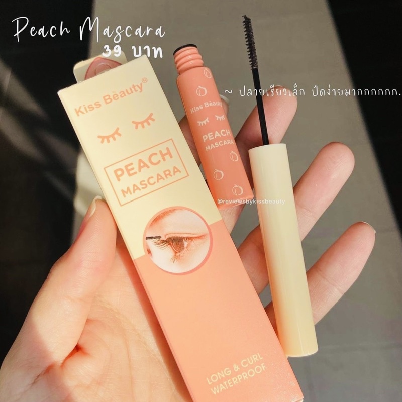 Mascara Chuốt Mi Siêu Mảnh và Cong Mi Đào PEACH KISS BEAUTY Kháng Nước Không Lem Trôi Đầu Chải Siêu Mảnh | BigBuy360 - bigbuy360.vn