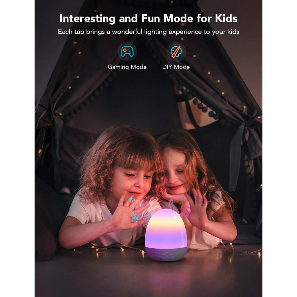 Đèn bàn trang trí phòng ngủ Govee RGBIC Night Light H6057 | Ánh sáng ấm dễ ngủ | Công nghệ khử tiếng ồn bằng White Noise