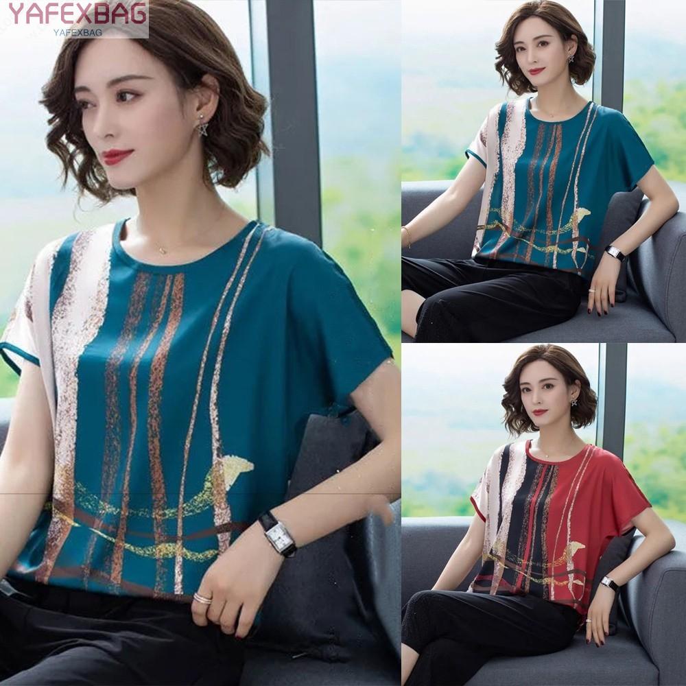 Ice Silk Tee Fashionable Ice Silk 1 PC Breathable Floral Korean New Fashion