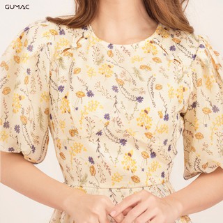 Đầm hoa phối nút DA523 GUMAC