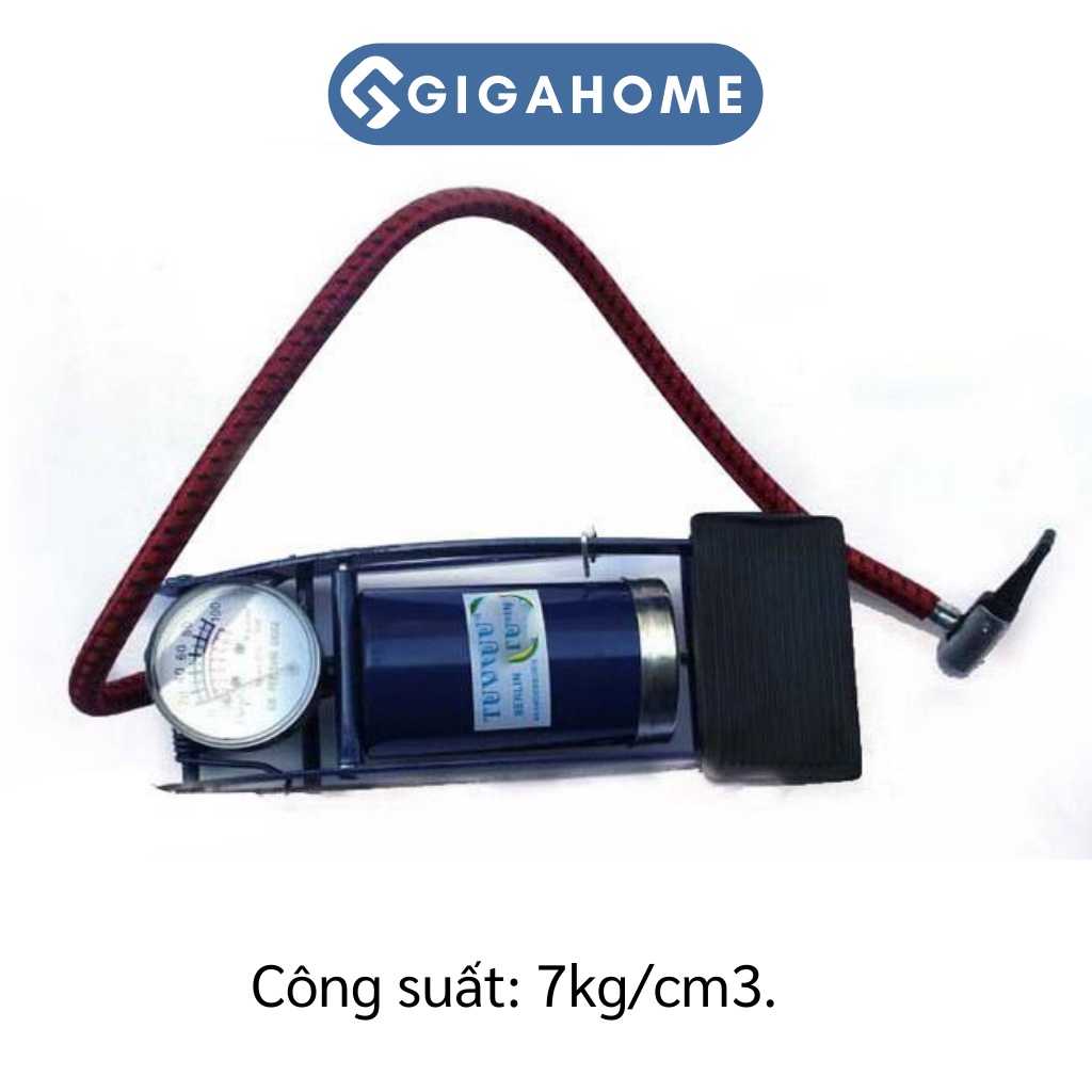 Bơm Xe Máy, Xe Đạp Đạp Chân GIGAGOME 1 Ống XiLanh Nhanh Đầy Hơi 3089