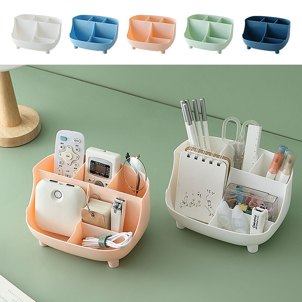 Giá đỡ bút/ mỹ phẩm để bàn bằng nhựa 6 ngăn sức chứa lớn đa năng tiện dụng