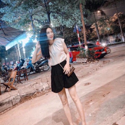 Set Áo Lụa Be Tay Hến