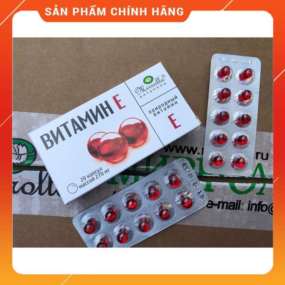 Vitamin E đỏ Nga 270mg dạng vỉ 20v | BigBuy360 - bigbuy360.vn