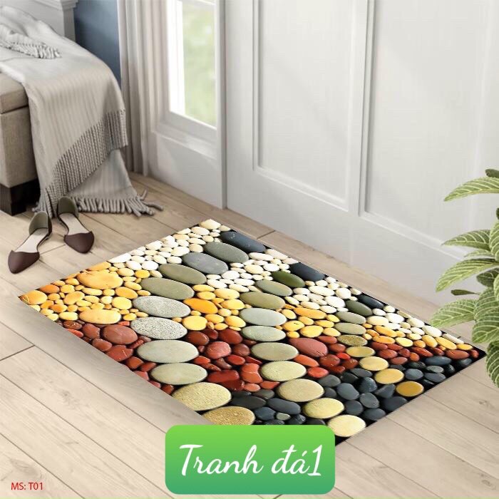 Thảm lau chân 40x60cm chống trượt thấm nước,có chọn mẫu-mẫu tranh đá