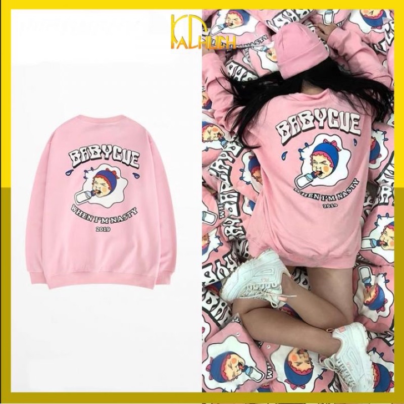 ÁO SWEATER UNISEX BABY GUE FORM RỘNG VẢI NỈ 40-70kg