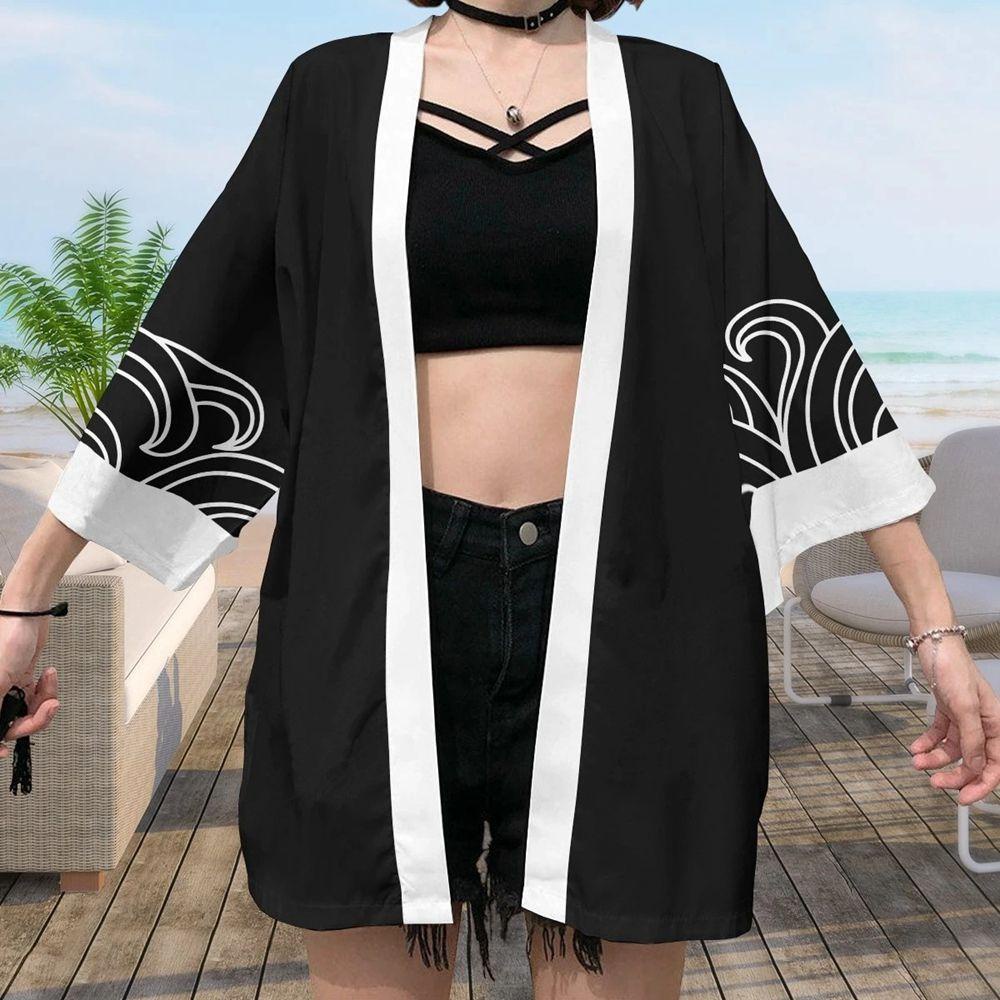 OCEANMAP Set Áo Khoác Kimono Đỏ Hóa Trang Nhân Vật Monkey D Luffy Dễ Thương