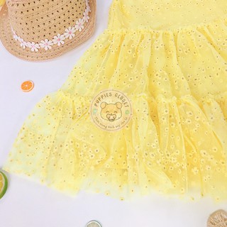 [PUPPIES CLOSET] Váy Xòe Vải Tuyn Vàng Nhạt H&M