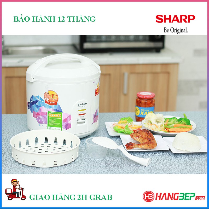 Nồi cơm điện Sharp 1.8 lít KS-18TJV - Hàng chính hãng bảo hành toàn quốc 12 tháng