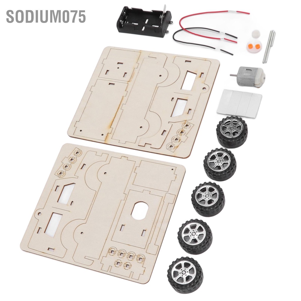 Có thể bán buôn Electrric Mô hình xây dựng Ô tô tự làm Đồ chơi bằng gỗ mô cơ khí Bộ dụng cụ DIY STEM Sodium075 Hàng giao ngay