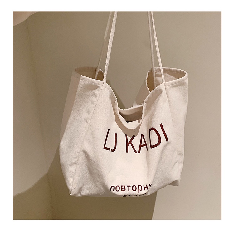 Túi Xách Canvas Cỡ Lớn In Chữ Thời Trang Cho Nữ