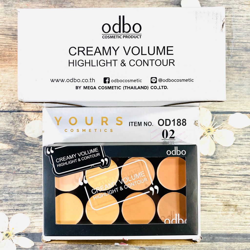 [Auth Thái] Phấn Tạo Khối Dạng Kem Tông Nâu Đen Odbo Creamy Volume Highlight và Contour Pro Palette OD188 No.02 | BigBuy360 - bigbuy360.vn
