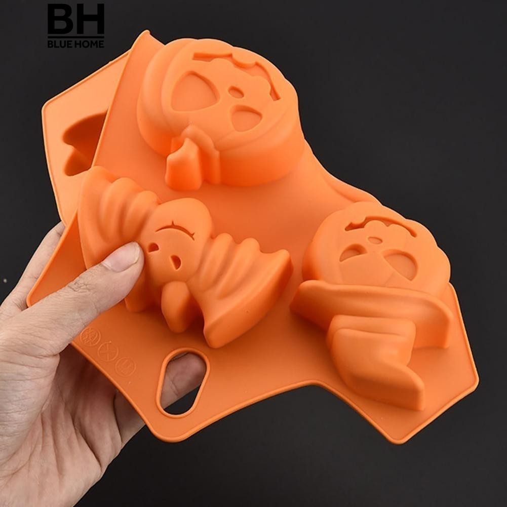 Khuôn Làm Bánh / Sô Cô La 6 Ô Bằng Silicone Phong Cách Halloween