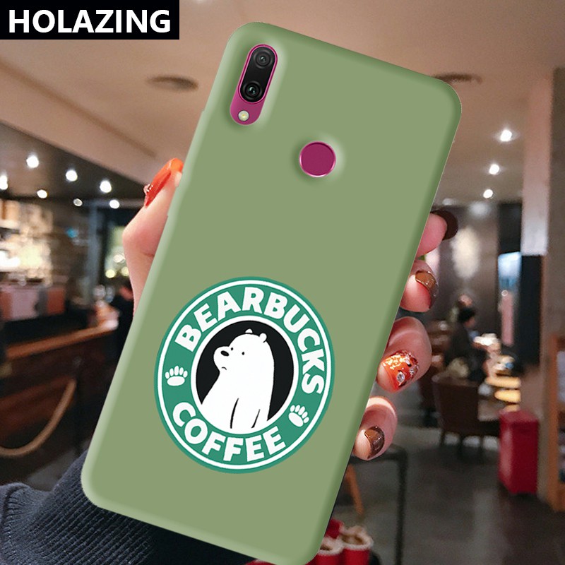 Huawei Y8P Y7 Y6 Pro 2019| Y5 | Y9 Prime 2019 Mate 30 40 Pro 20 Y9S Candy Color Phone Cases vỏ điện thoại We Bare Bears BearBucks Coffee Soft Silicone Cover