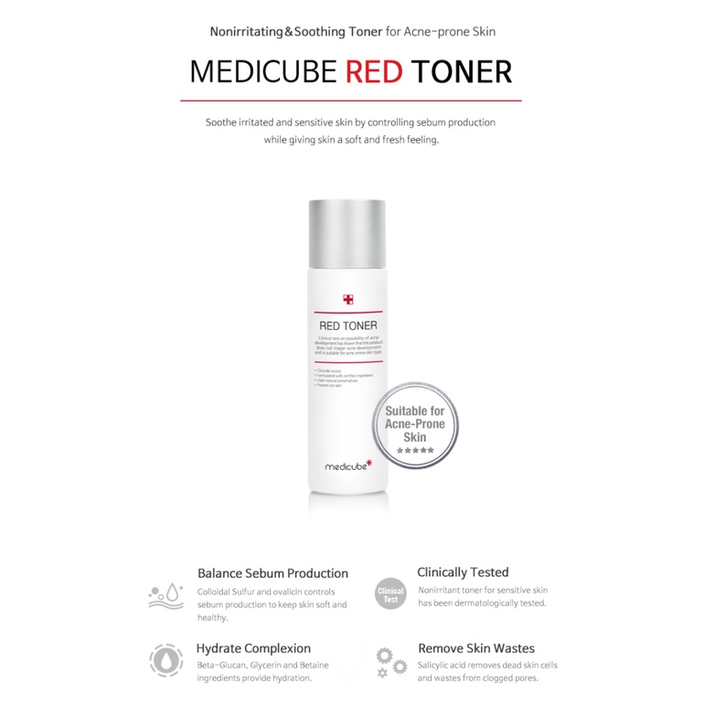 Set chăm sóc dưỡng da MEDICUBE RED LINE dành cho da mun và làn da bị kich ứng