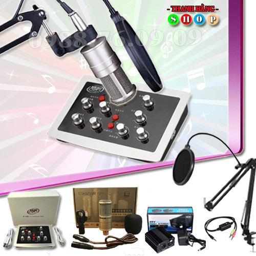 Trọn bộ Combo Mic thu âm Takstar PC-K200 và Sound card HF-5000 Pro hát karaoke, auto tune