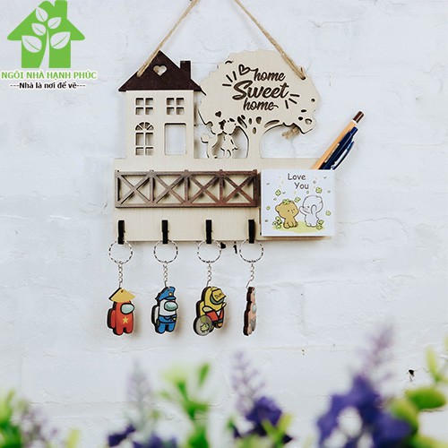 Bảng gỗ decor trang trí nhà cửa -Tổng hợp nhiều Mẫu có móc treo chìa khóa