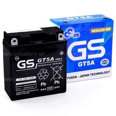 Bình Ắc Quy Khô GS GT5A ( 12V - 5.0 Ah ) - KT (mm): 121 x 62 x 131 ( Dài x Rộng x Cao )