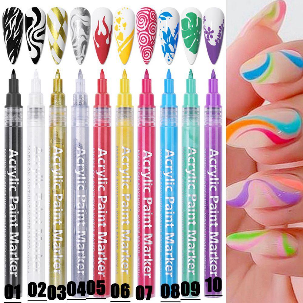 1 Bút Vẽ Móng Nghệ Thuật Graffiti 10 Màu Hình Hoa
