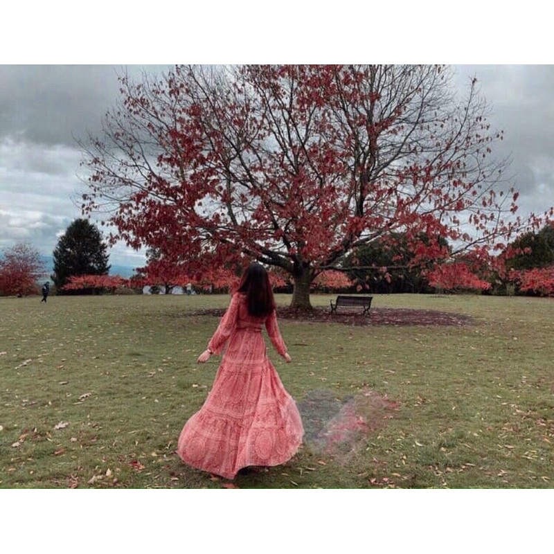 đầm maxi họa tiết thổ Cẩm dáng dài rộng rãi | BigBuy360 - bigbuy360.vn