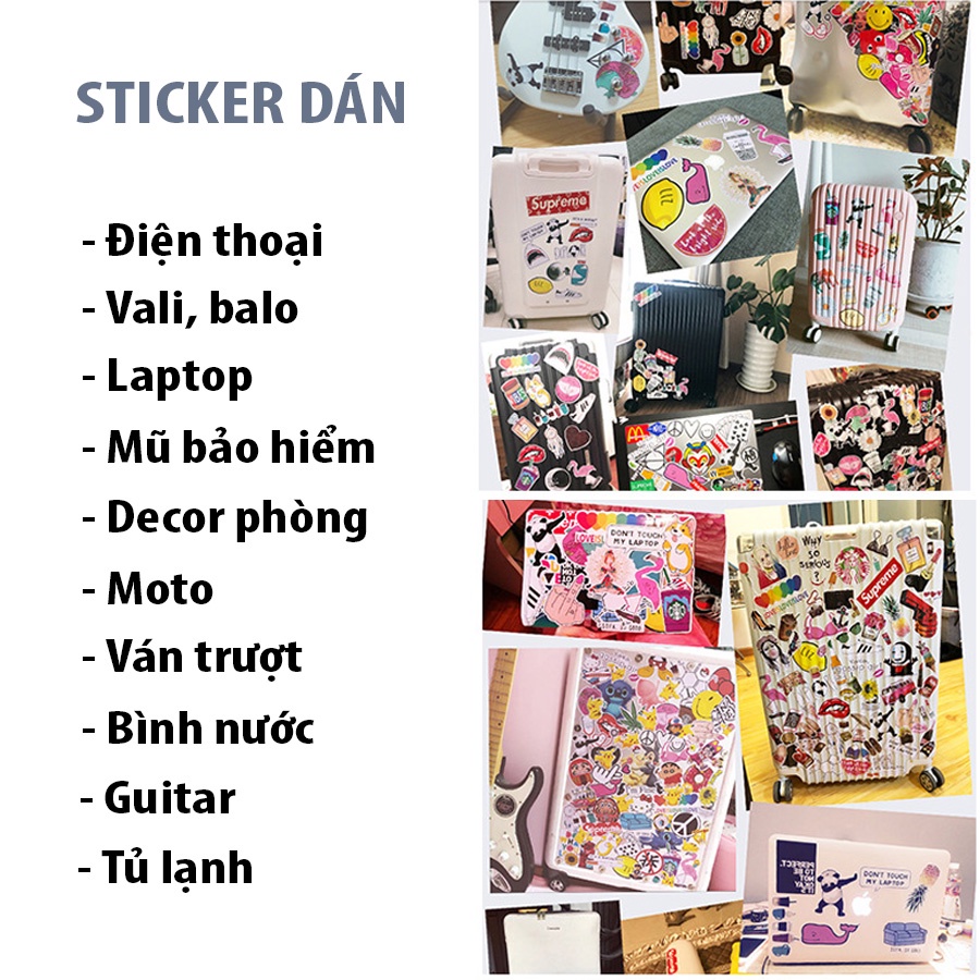 [SET D] Sticker dán trang trí chống thấm nước, chủ đề HYPEBEAST, GRAFFITI, decor laptop, điện thoại, vali, mũ bảo hiểm