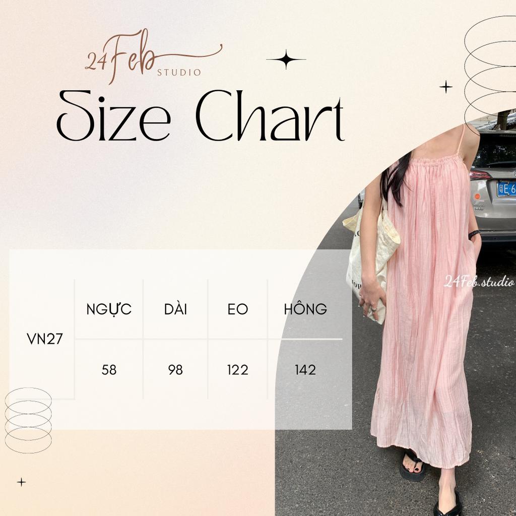 Váy hai dây tơ bèo dáng maxi phong cách Hàn Quốc