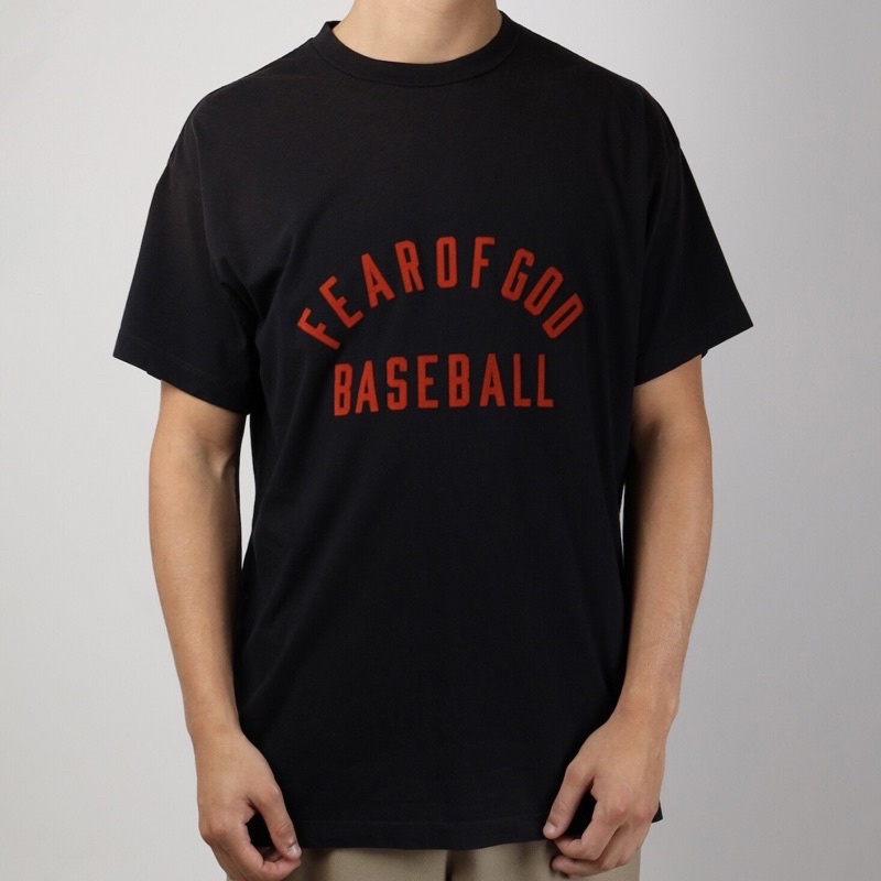 Áo thun Fear Of God FOG 7TH Collection Baseball màu đen chất liệu vải cotton cao cấp, Áo tee FOG Baseball unisex oversiz