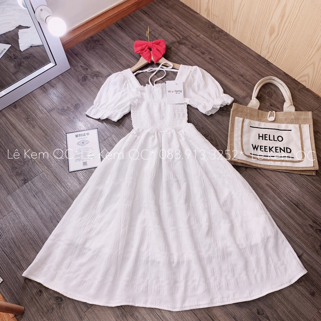 Váy Trắng Chụp Kỉ Yếu Nhún Ngực Tay Bồng - Đầm Vintage Hàng QCCC ❤️ | BigBuy360 - bigbuy360.vn